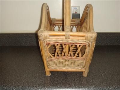 Vintage Rattan Magazine Rack/Holder Bentwood 60s *WOW*  