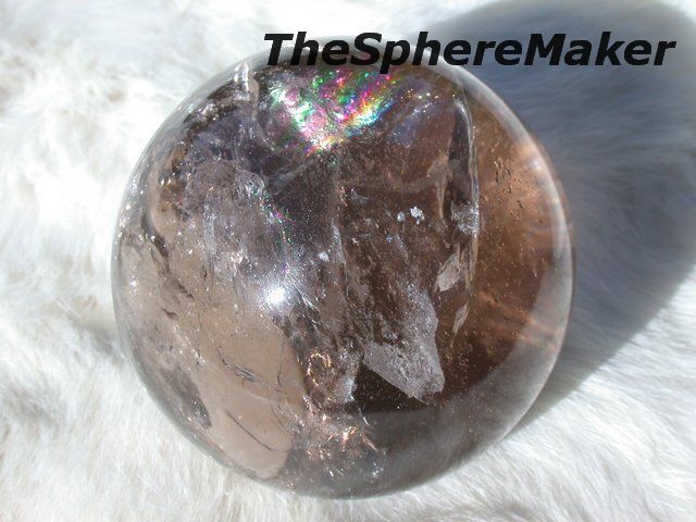 Siaz SMOKY QUARTZ SPHERE CRYSTAL BALL 2.8D 71mm BRAZIL  