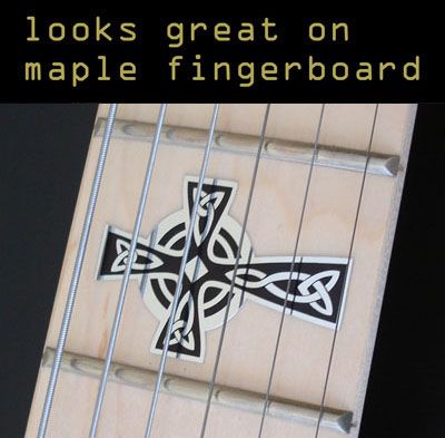 CELTIC CROSS Vinyl Guitar Decal Inlay Set  