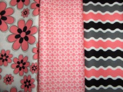   Stripes Butterflies Dots Pink Cotton Quilt Fabric Fat Quarters  