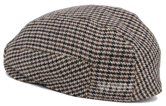 Houndstooth Men Cabbie Flat Cap Ivy Hat 24 1/2 ivxl3042  