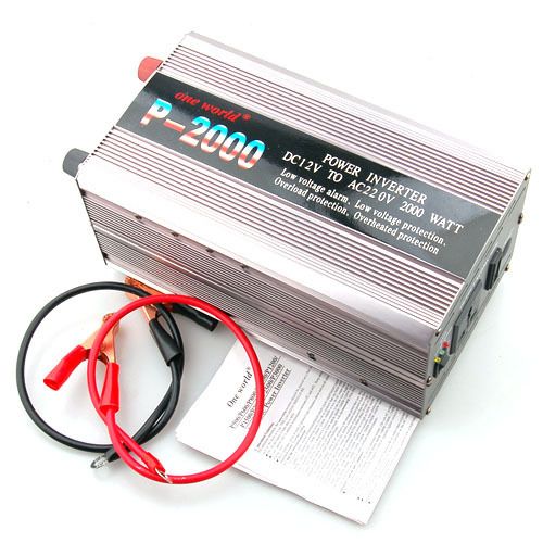 New 2000W Car DC 12V to AC 220V Power Inverter Adapter  