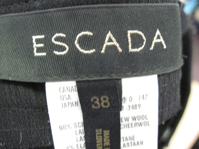ESCADA Black Wool Blend Straight Leg Dress Pants Slacks Sz 38  
