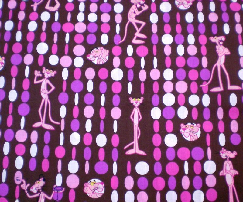 FUN Pink Panther cartoon comic fabric 1yd quilting  