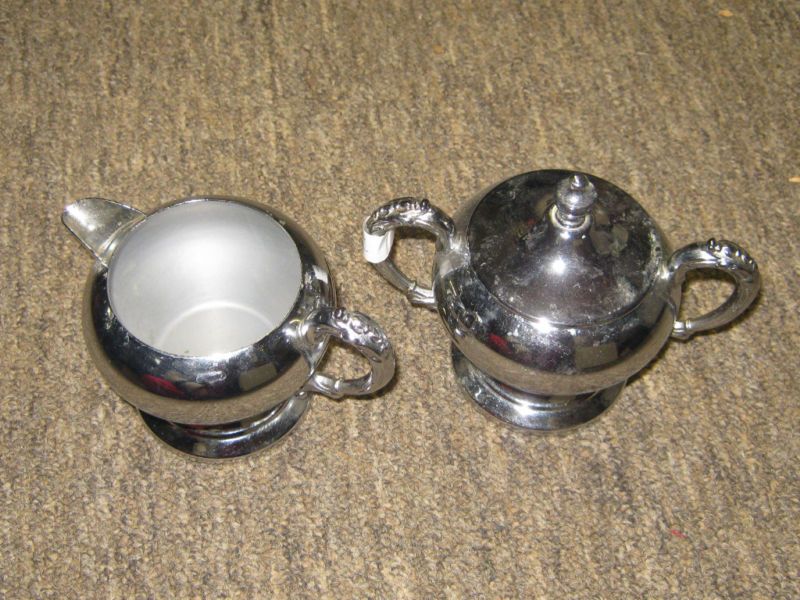 Vintage Danny Wilson Creamer and Sugar English Chrome??  