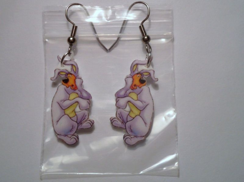 SCOOBY DOO EASTER BUNNY EARRINGS CARTOON CHARM RABBIT  