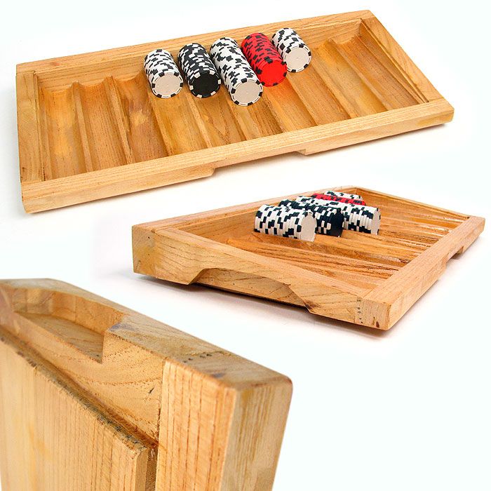 500 Chip OAK Table Tray for Poker Blackjack Game Tables  