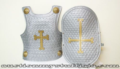 Child Costume Medieval Knight Shield Armor Gray  
