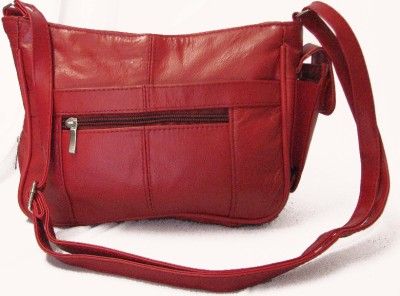Red Genuine Leather Purse Shoulder Bag Organizer Handbag Satchel 