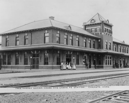 early 1900s photo Fred Harvey eating house and San  