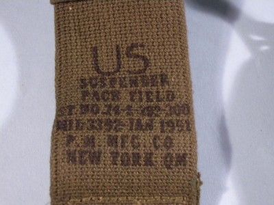 US M1951 FIELD PACK SUSPENDERS / UNISSUED DATED 1951  