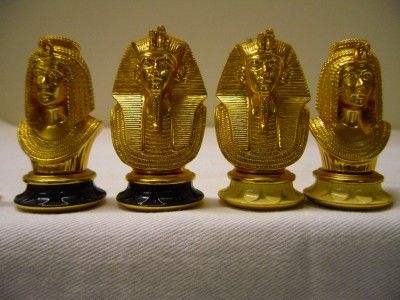   TRESURE OF TUTANKHAMUN CHESS SET 22 kt GOLD PLATED VERY NICE  