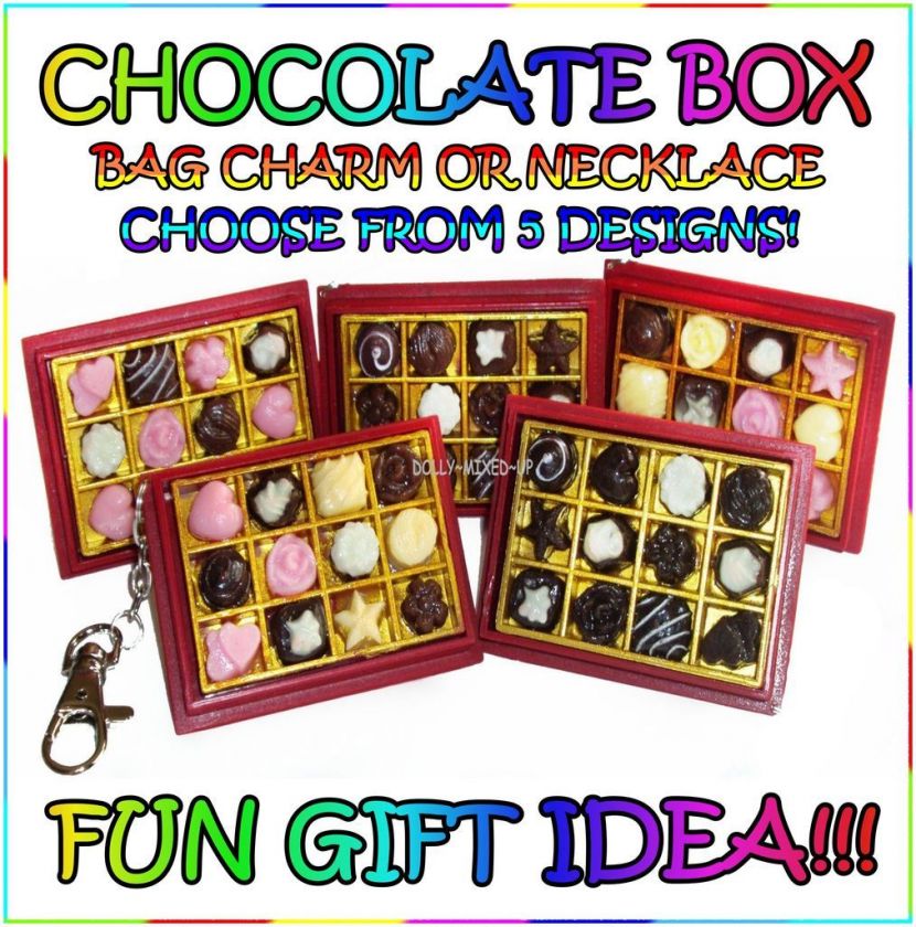   BOX OF CHOCOLATES♥Bag Charm♥Novelty Keyring♥Necklace♥  