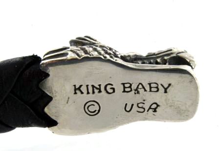 King Baby Studios Leather Dragon Clasp Bracelet 925 NEW  