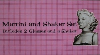 MARILYN MONROE MARTINI AND SHAKER SET NIB  