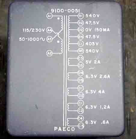 9100 0051 Power Filament Transformer  