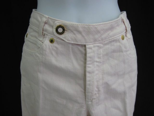 LEGGIADRO Pink Denim Straight Leg Jeans Pants Sz 8  