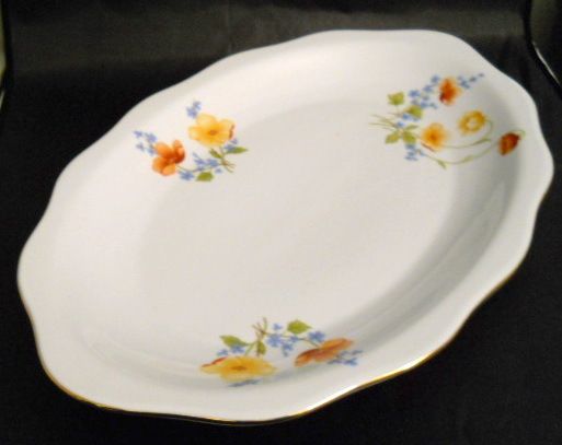 JRJS CLUJ Bone China Flowers Romania Serving Platter  