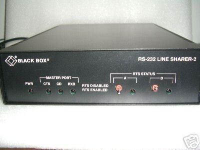 Black Box TL601A R2 RS 232 Line Sharer 2 Ethernet HUB  