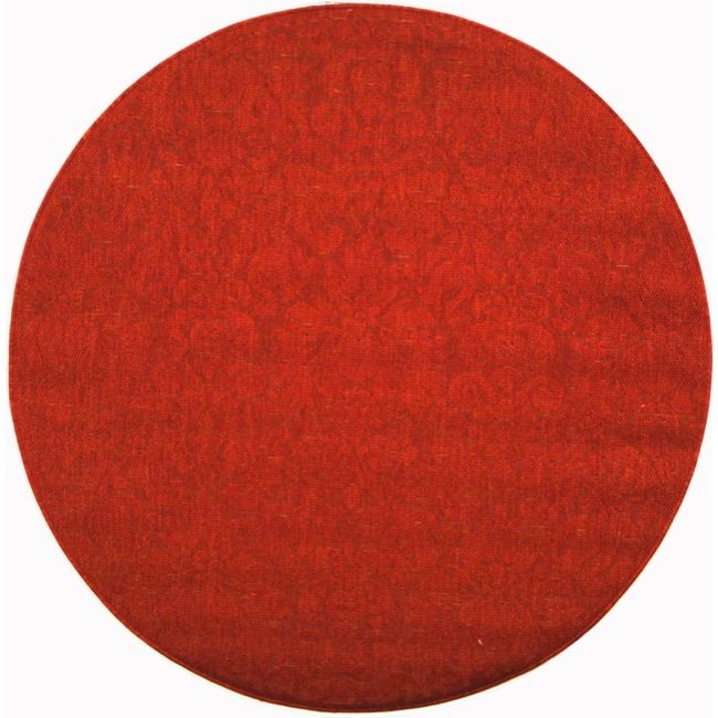 Indoor/Outdoor Red Polypropylene Carpet Rug 5 Round  