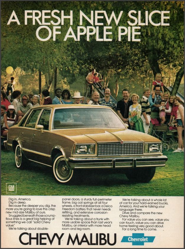 1978 CHEVROLET MALIBU 4 door Sedan CAR PHOTO AD  