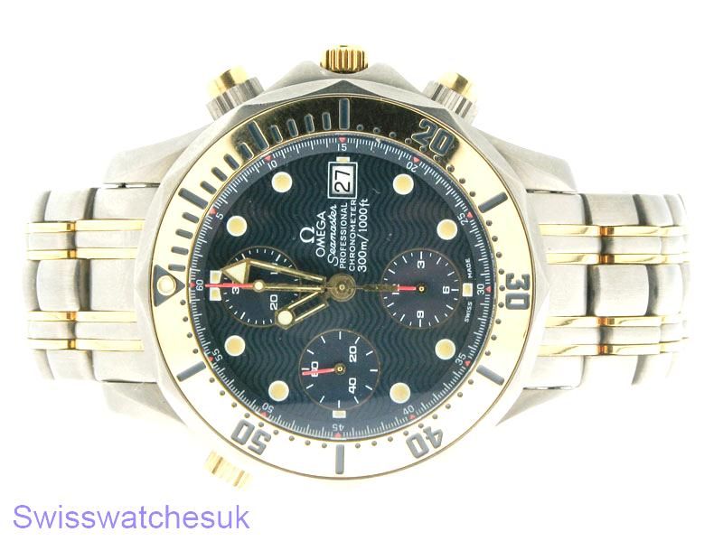 OMEGA SEAMASTER JAMES BOND TITAN & GOLD WATCH Shipped from London,UK 