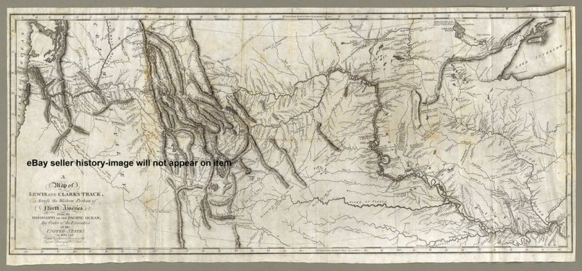 1814 EXTRA LARGE LEWIS AND CLARK EXPEDITION WALL MAP  