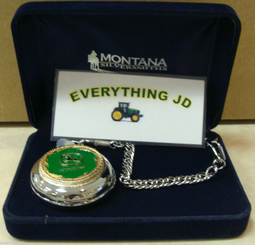 Pocketwatch with John Deere Wheat Logo by Montana Silversmiths LP36237 