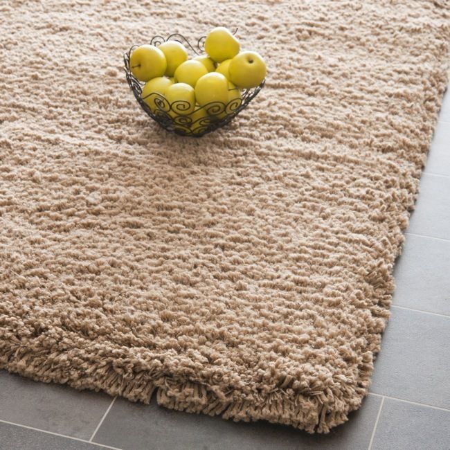 Hand woven Shag Solo Taupe Carpet Area Rug 10 x 14  