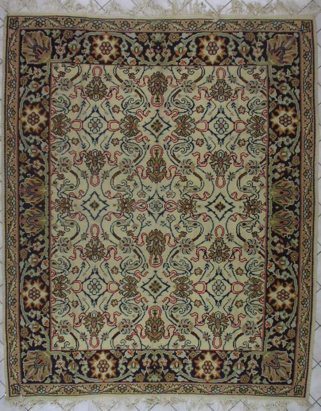 8x9 CREAM ANTIQUE TURKISH KILIM WOOL AREA RUG CARPET  