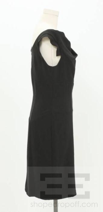 Marc New York Black Pleated Sleeveless Sheath Dress Size 6  
