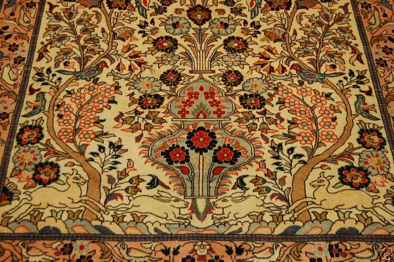 c1930s ANTIQUE TREE OF LIFE PERSIAN SAROUK RUG 4.9x6.10  