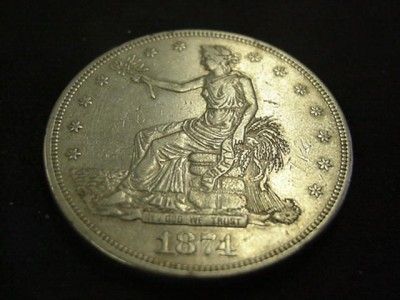 1874 CC TRADE DOLLAR CARSON CITY RARE DATE XF/AU BEAUTY TAKE A LOOK 