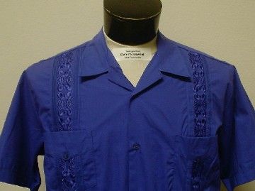 NWT Purple/Blue Guayabera Cigar Wedding Bar Shirt M  