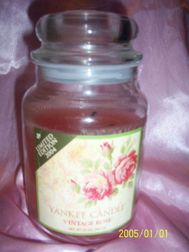 YANKEE CANDLE 2004 VINTAGE ROSE 22 OZ LTD ED. JAR  