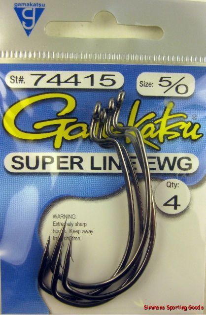   74415  5/0 SUPERLINE EX WIDE GAP WORM HOOK 089726041238  