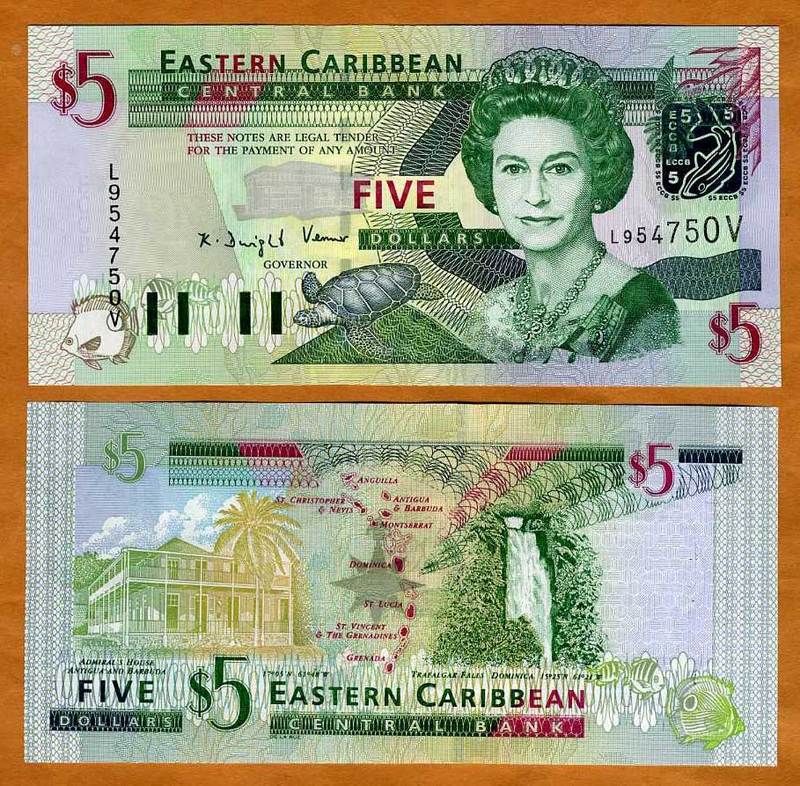 Eastern East Caribbean, $5 (2003) St. Vincent P 42v UNC  