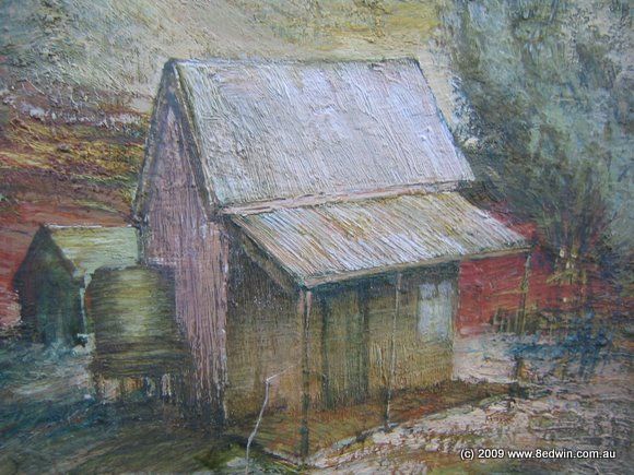 Desmond Norman Bush cottage oil board Listed Artist  