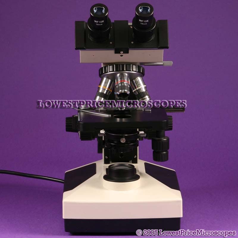 Compound light microscope for use with viewing biological specimens on 