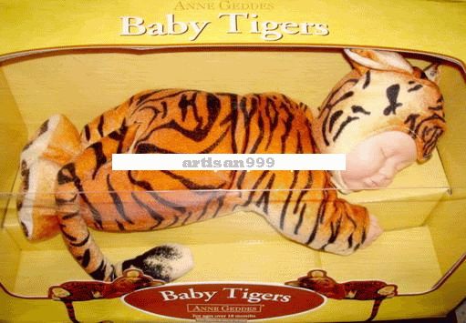 ANNE GEDDES POUPÉE BÉBÉ TIGRE NOUVELLE BOÎTE ORIGINALE  