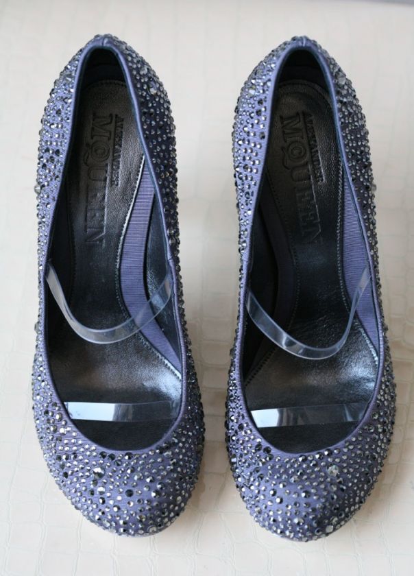 ALEXANDER MCQUEEN CRYSTAL COVERED Pump Heel NEW 38 8  