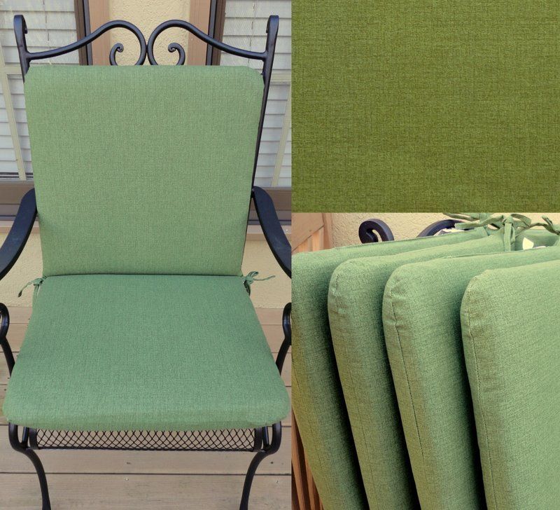 OUTDOOR SEAT w/ BACK CHAIR ROCKER CUSHION Set Green  