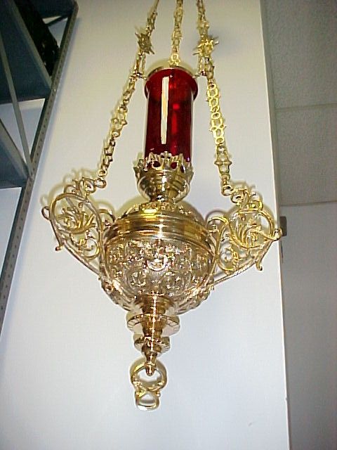 Very Beautiful Ornate Hanging Sanctuary Lamp +chalice  