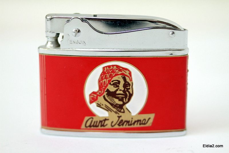 Offering for sale a Aunt Jemina cigarette lighter, made by Penguin 