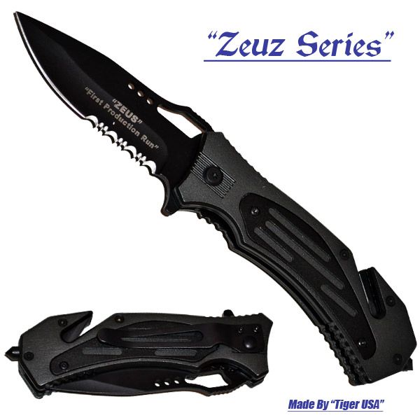 Spring Assisted Zeus Knife Tac Rescue Pocket Knives  