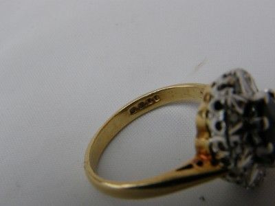 FINEST Vintage Art Deco 18ct ENGLISH Gold SAPPHIRE Diamond RING 