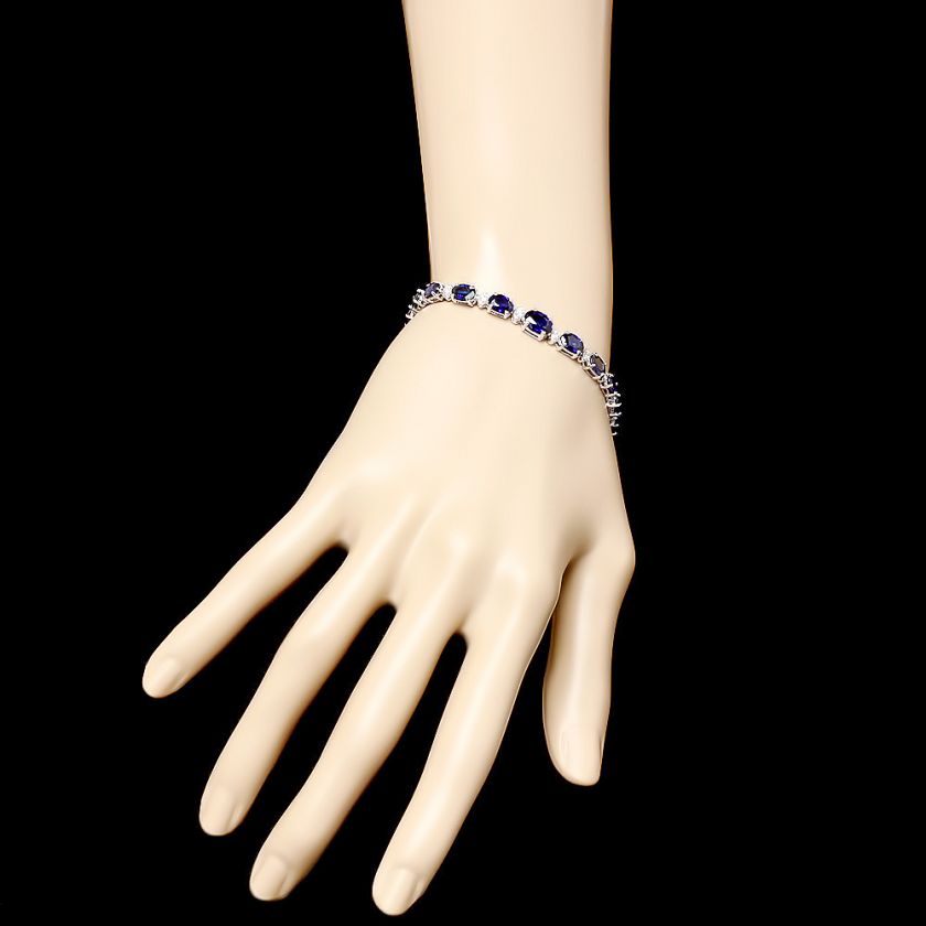 14,500 CERTIFIED 14K WHITE GOLD 13CT SAPPHIRE .75CT DIAMOND BRACELET 