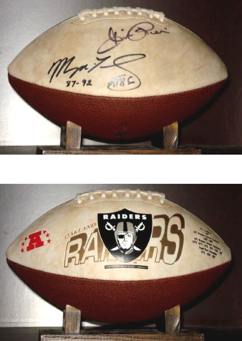 ANDRE RISON & MERVYN FERNANDEZ AUTOGRAPHED FOOTBALL (RAIDERS) W/ PROOF 