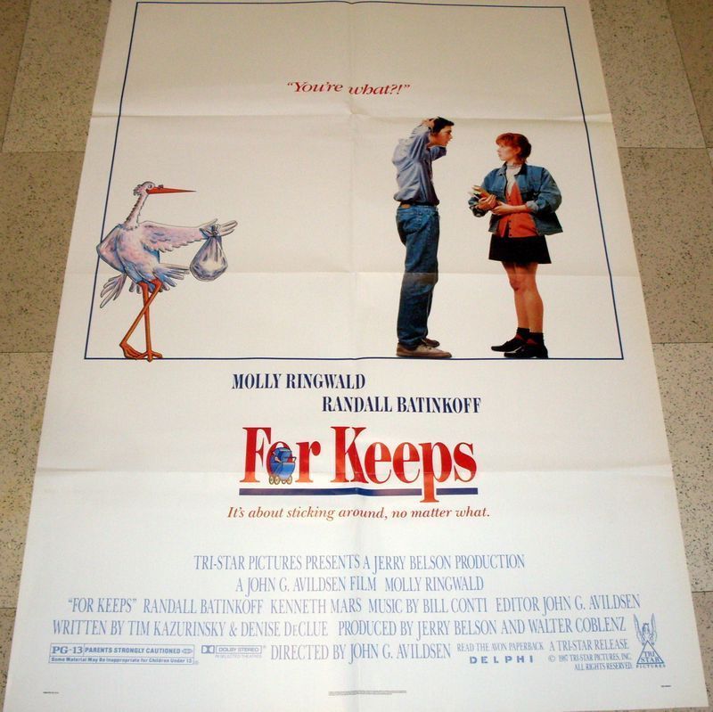 1988 *FOR KEEPS* MOVIE POSTER MOLLY RINGWALD ORIGINAL  