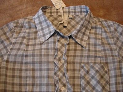 FOSSIL womens plaid 3/4 sleeve top shirt sz XL NEW  